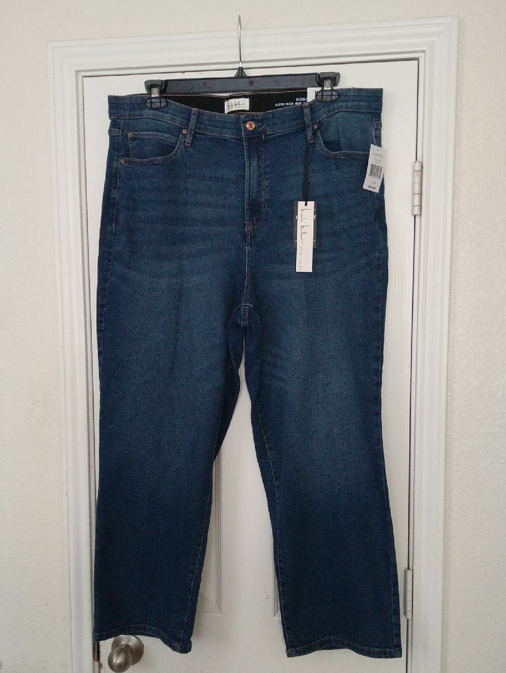 Nicole Miller New York Nomad Super High Rise Straight Leg Med Blue Jeans  Sz 20